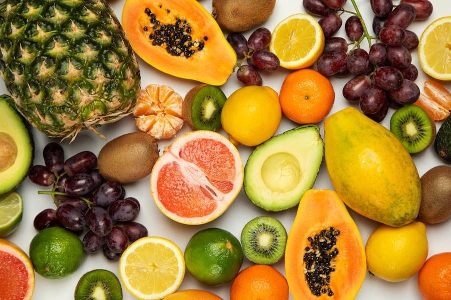 Selección de frutas frescas