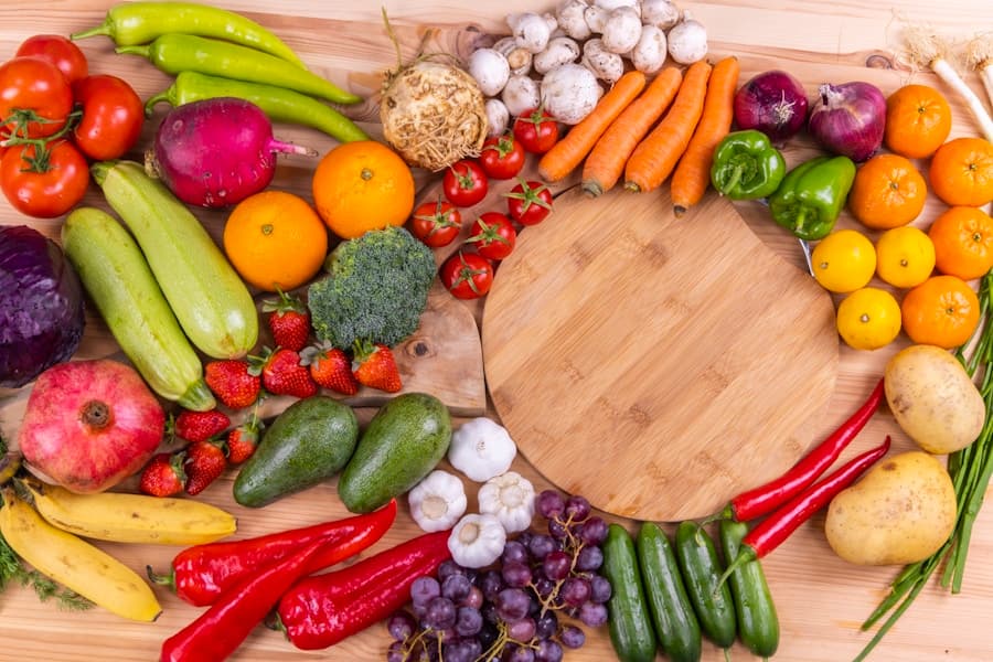 Selección de verduras frescas